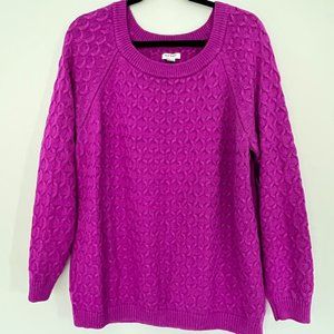 Old Navy Fuchsia scoop neck cable knit sweater